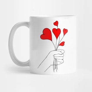 Quirky Heart Bouquet Mug